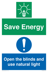 Save Energy open the blinds and use natural light